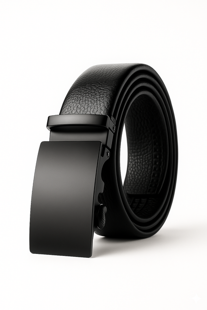 🖤 Premium Black Leather Belt for Men | 🔒 Auto-Lock Buckle | 💼 Adjustable & Durable Design | 👔 Formal & 👖 Casual Wear