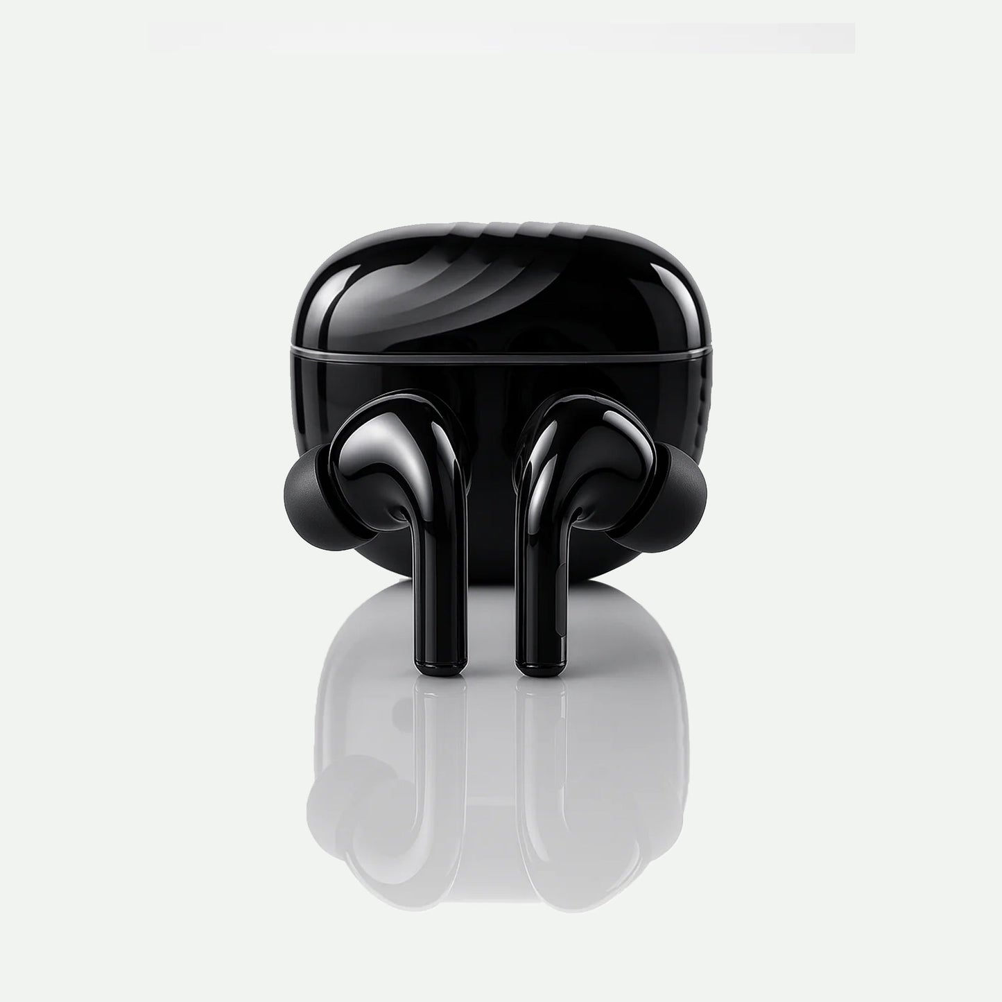 Pure Black Earbuds with Deep Bass, Quad Mic & 48H Playback