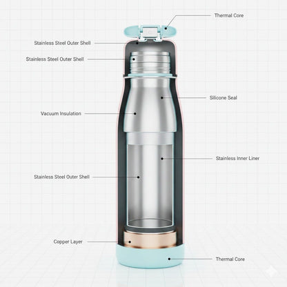 Leak-Proof Glass Water Bottle with Protective Silicone Sleeve