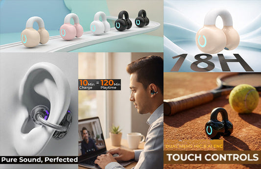 Open-Ear Bone Conduction Bluetooth Earbud with Comfortable Fit