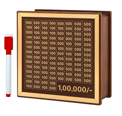 Money Saving Box for Kids and Adults | Wooden Money Bank with Lock | 1 Lakh Saving Box with Numbers | (Money Bank)