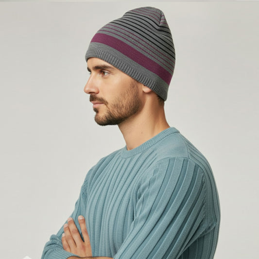 Mens Woolen Winter Cap Beanie Soft Warm Wool Blend Knitted Cap for Cold Weather