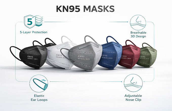 (Equivalent to N95, FFP2) Five Layers Face Mask, CE certified, Washable, Pack of 20 (Reusable)