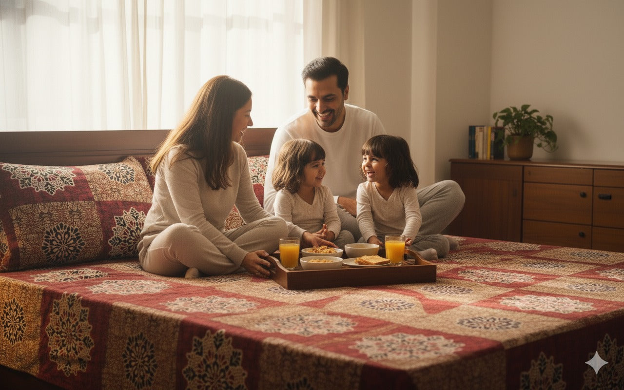 Soft Cotton Double Bedsheet Set with 2 Pillow Covers