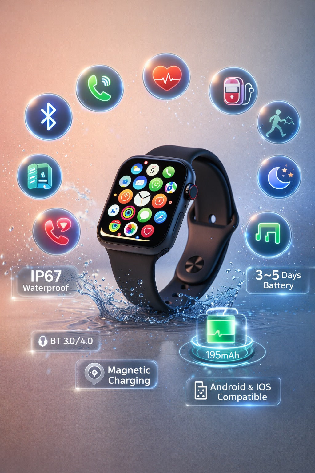 T500 Smartwatch with Bluetooth Calling & ECG