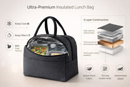 Aluminium Insulated Travel Lunch/Tiffin/Storage Bag